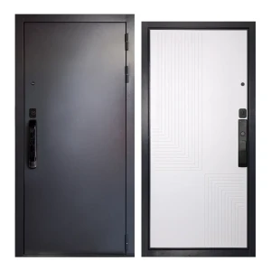 92000241 Входная дверь Unicorn Terminal smart правый 205x96см цвет графит букле/эмаль белоснежная STLM-1365053