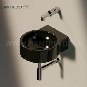 50599017 Подвесная раковина настенная круглая Ceramica Flaminia Twin черная