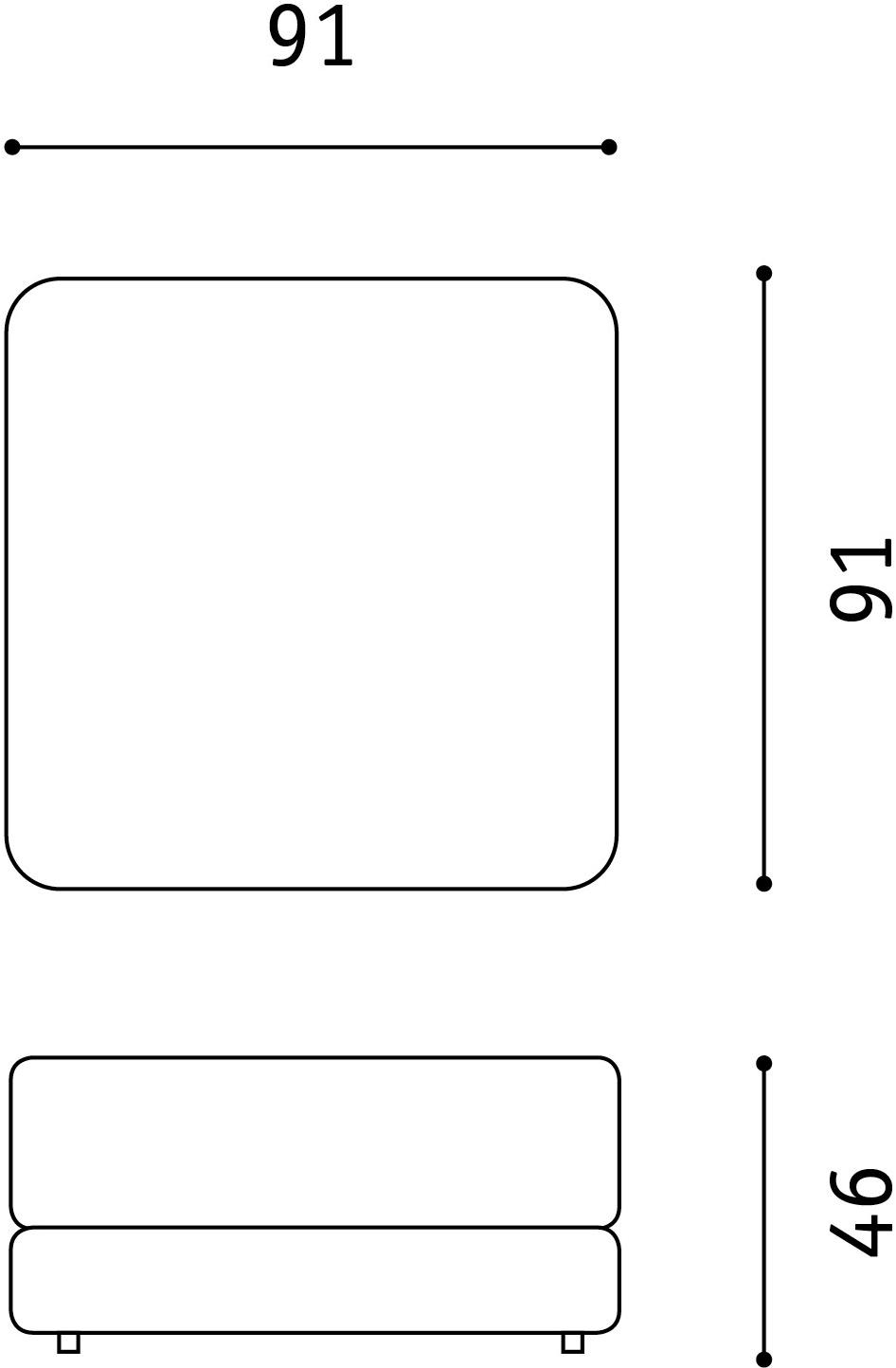 Febal Casa Квадратный пуф из ткани Softcase sun-id-1399684 - Вид №2