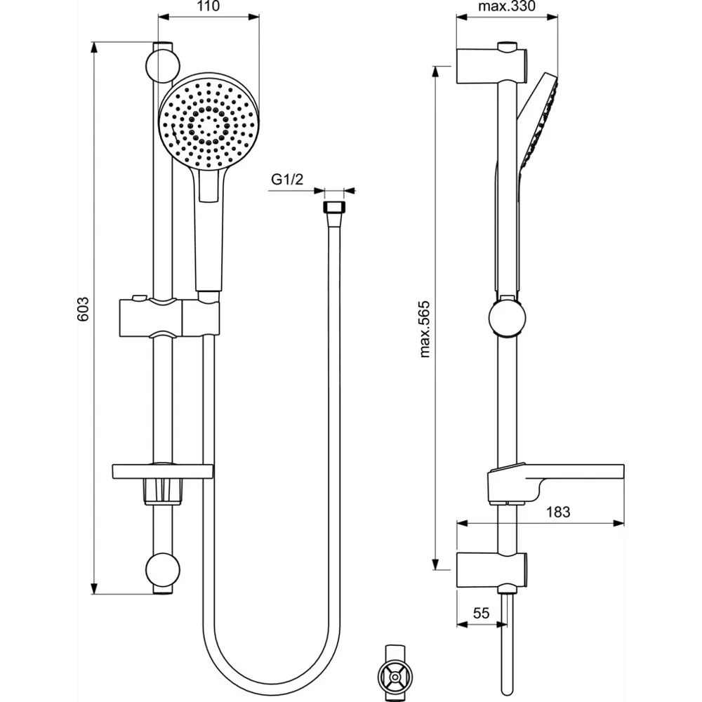 Набор для душа Ideal Standard IdealRain Evo Round B2620AA 3 режима цвет хром Без серии STLM-2105998 - Вид №6