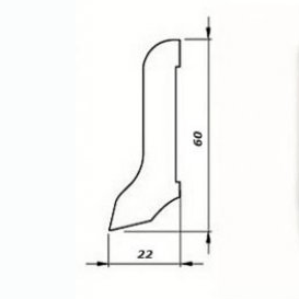 Плинтус Pedross Шпонированный Сапожок 60x22 Бубинга 2500х60 мм 1010000908 - Вид №1