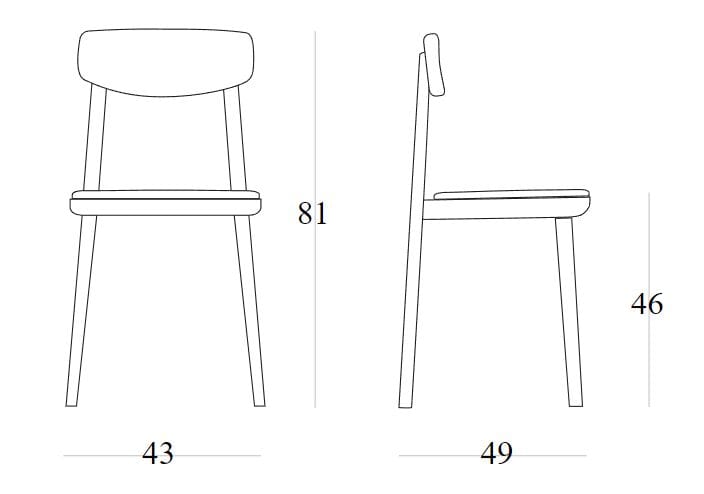Стул из ясеня с мягким сиденьем SIPA Isa ARCH-00095431 - Вид №12