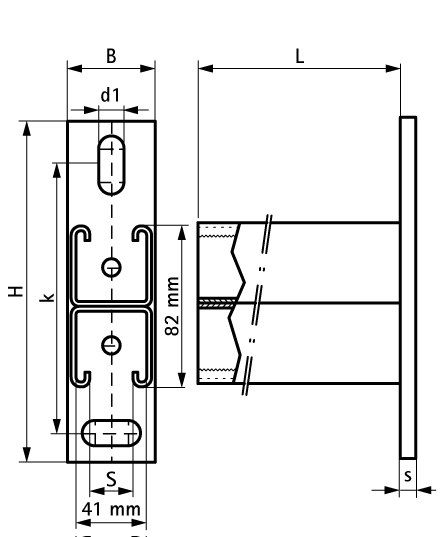 6603885 BIS RapidStrut® Консоль двойная (BUP1000) монтаж к стене и полу walraven  - Вид №1