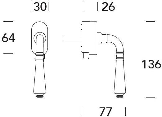 Reguitti Оконная ручка из латуни dk на розе Ginevra A040dk07550 - Вид №2
