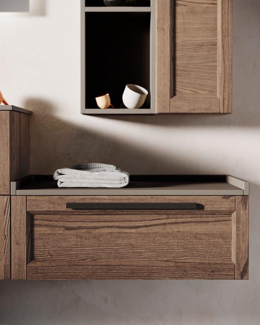 Mobiltesino Настенная тумба под умывальник из ясеня с ящиками Frame sun-id-1354787 - Вид №2