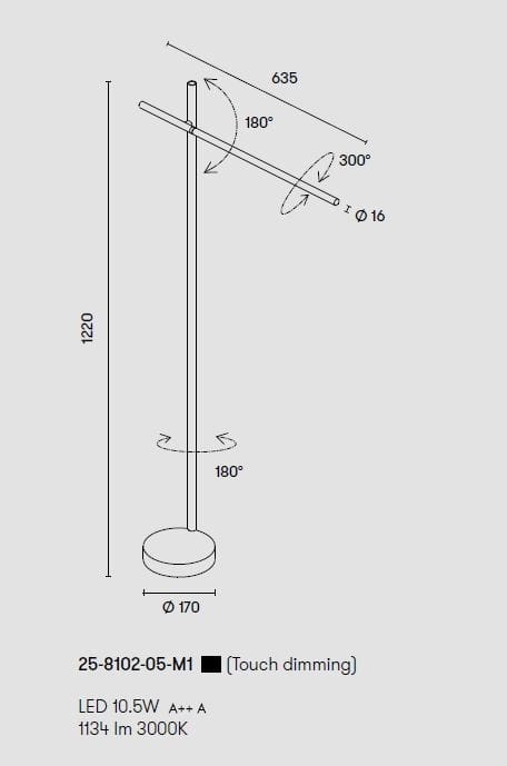 Металлический светодиодный торшер LedsC4 Tubs ARCH-00000802 - Вид №2