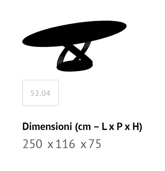 Овальный обеденный стол из стали и дерева Bontempi Casa FUSION ARCH-00070074 - Вид №9