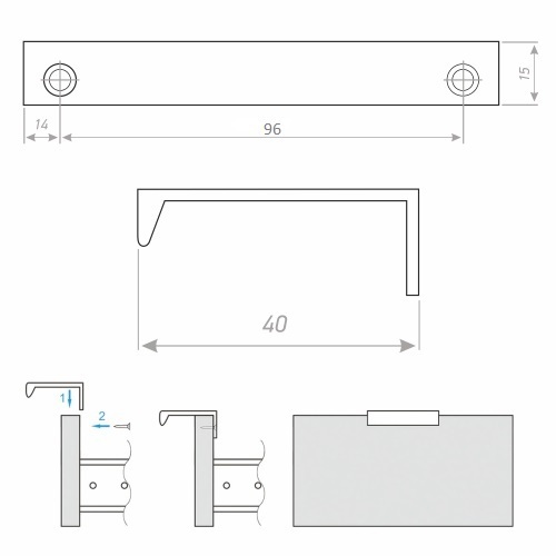 84534578 Ручка-профиль CA1 124 мм алюминий, цвет черный STLM-0051500 JET  - Вид №6