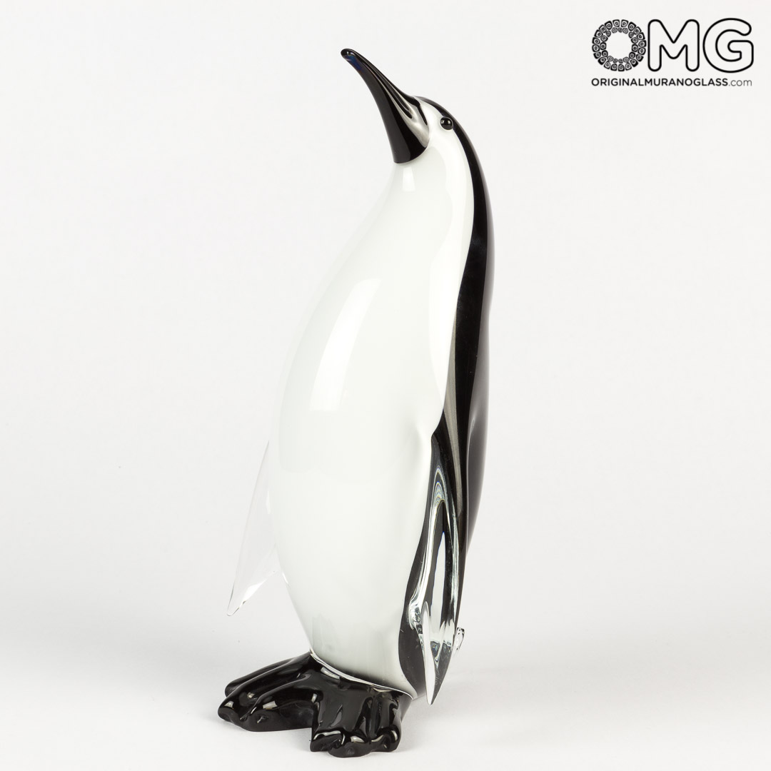2857 ORIGINALMURANOGLASS Фигурка пингвина - соммерсо - Original Murano Glass OMG 20 см  - Вид №1