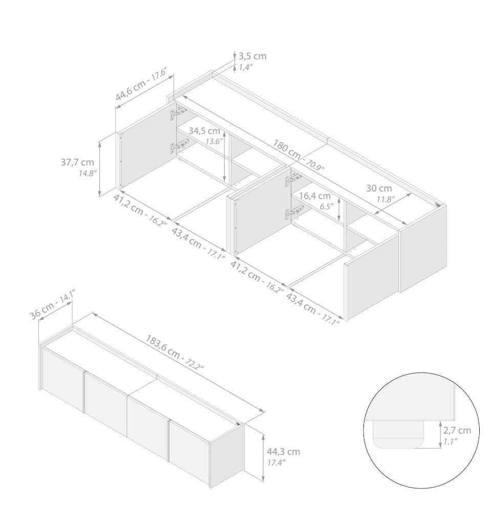 Мадия в облагороженном с распашными дверями Mobili Fiver ROMINA ARCH-00104343 - Вид №85