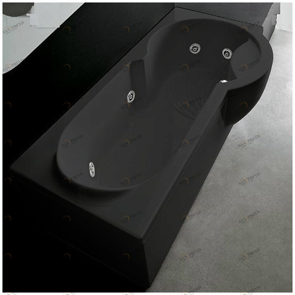 Ванна Gruppo treesse Simona V5677-DX-C чёрная с гидромассажем прямоугольная правая STDV5677DXC