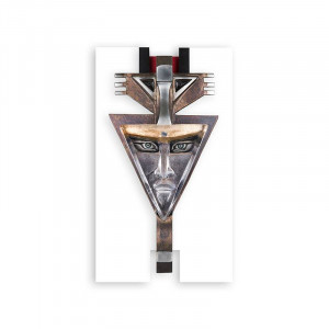 68185 Панно "Компаньон", серое/золотое/красное, 550/950 мм Maleras