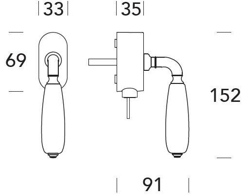 Reguitti Оконная ручка dk с замком на розетке Cinzia A069dkc6758 - Вид №2