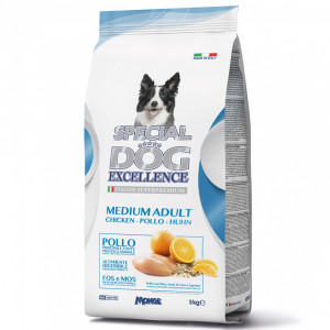 ПР0059867 Корм для собак EXCELLENCE для средн.пород, курица, рис, льняное семя, цитрусовые сух.3кг SPECIAL DOG