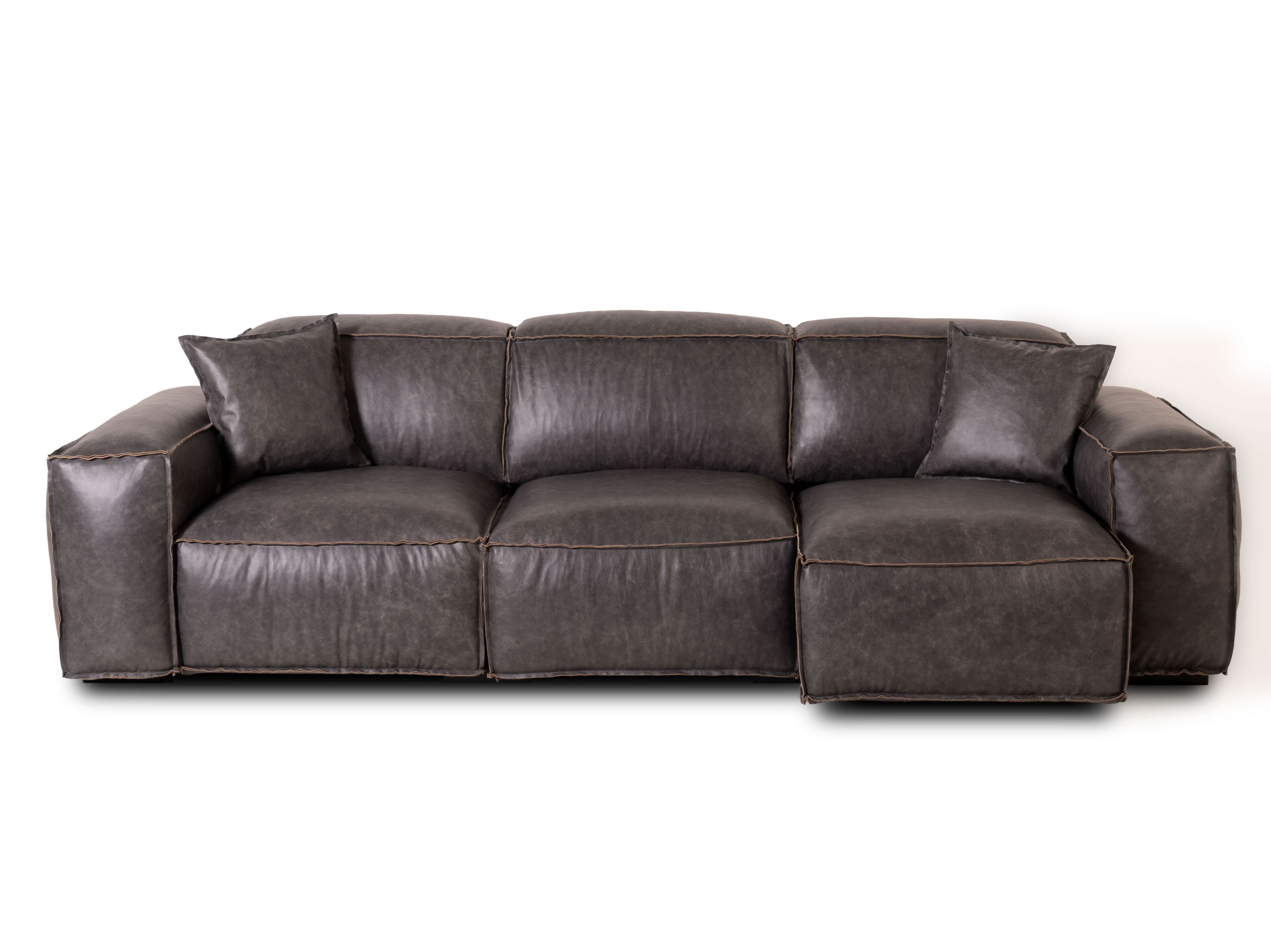 3-местный секционный диван из антикварной кожи Mantellassi 1926 Placido ARCH-00143163