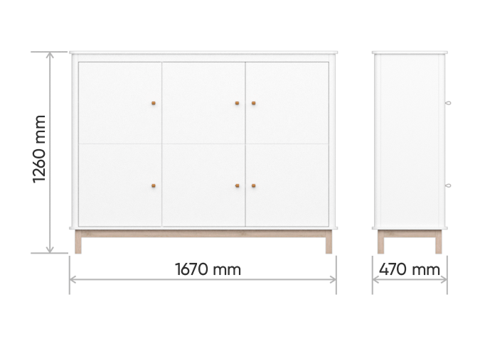 Шкаф детский низкий серый Classic ELLIPSE ELLIPSE CLASSIC 257751 Серый Santreyd  - Вид №2