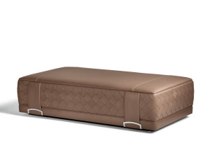 Кожаный прямоугольный пуф