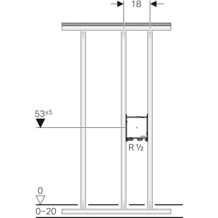 461.145.00.1 Траверса Geberit GIS для электронного вертикального смесителя с функциональным блоком для скрытого монтажа Geberit  - Вид №2