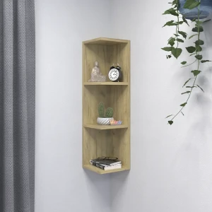 91622103 Настенная полка Velardy Right Nook 21x77x21 см ЛДСП цвет дуб золотой крафт STLM-1423728