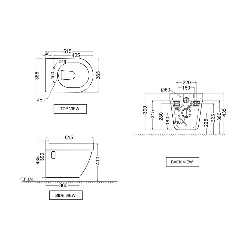 SLS-WHT-6951 Подвесной унитаз Jaquar Solo Santreyd - Вид №1