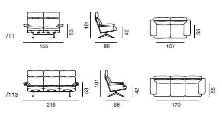 3-местный кожаный диван de Sede DS-31 ARCH-00017598 - Вид №4