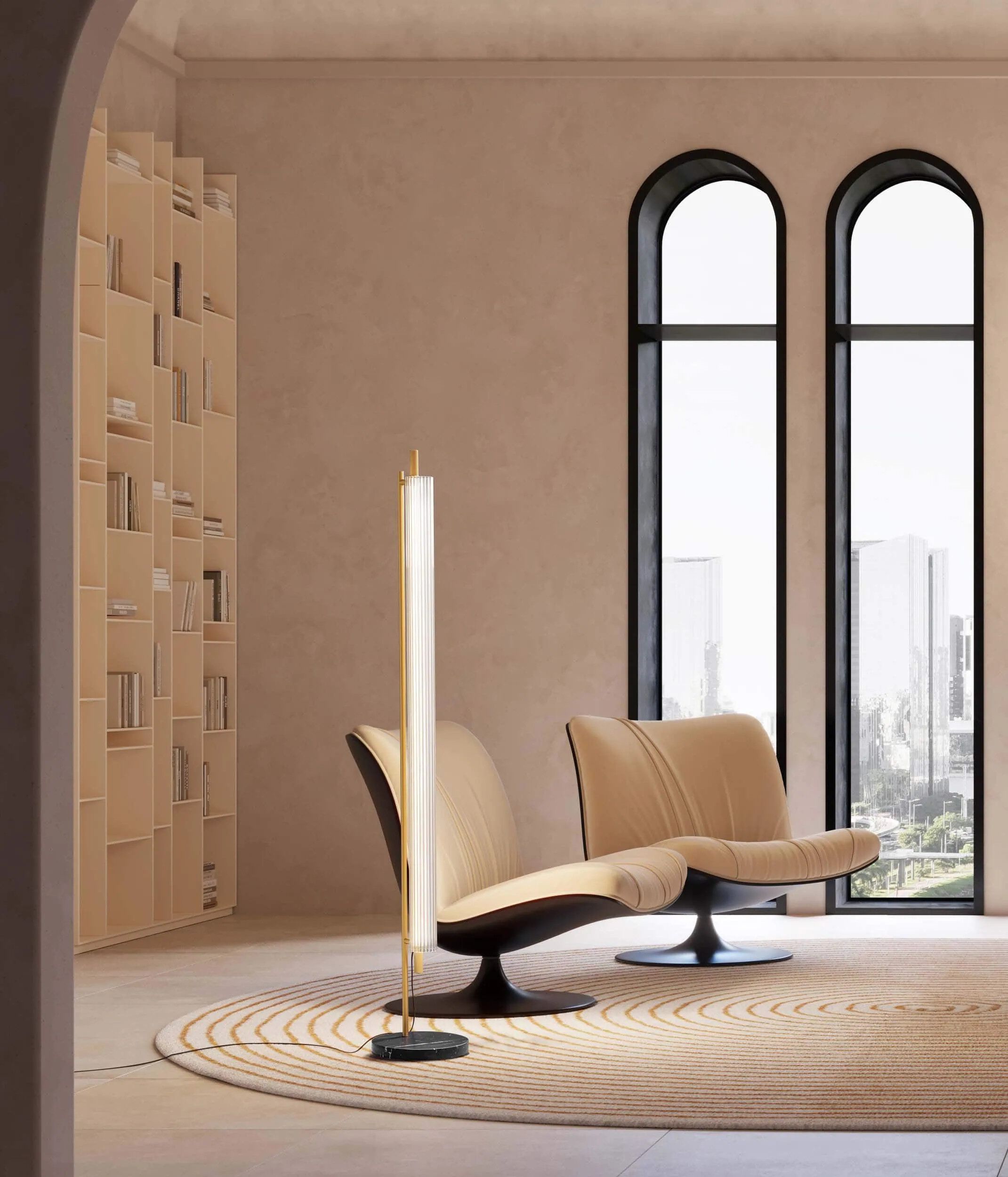 Алюминиевый и стеклянный светодиодный торшер Olev Trisel ARCH-00126182 - Вид №4