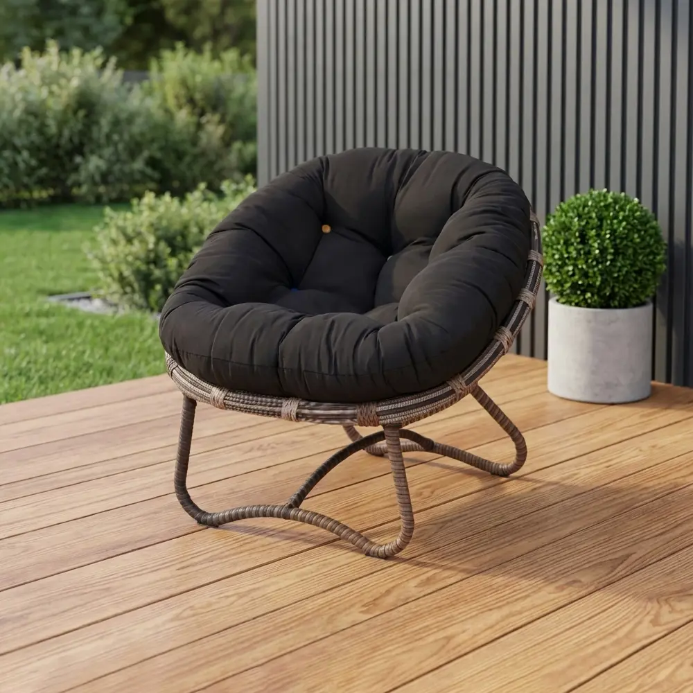 Кресло садовое Niko 85x83x82 см искусственный ротанг темно-коричневый Santreyd STLM-2159078