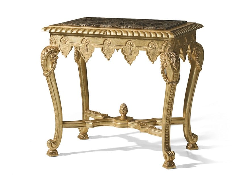 Журнальный столик с золотым листом с мраморной столешницей OAK Галерея ARCH-00046294 - Вид №1