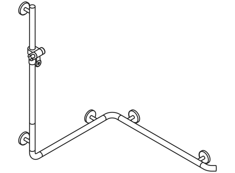 950.35.23099 Поручень для душа с держателем для душа HEWI Greifen  - Вид №3
