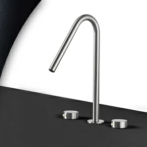 Смеситель для раковины сталь матовая с серой ручкой Toki Radomonte TKI24SCIL39