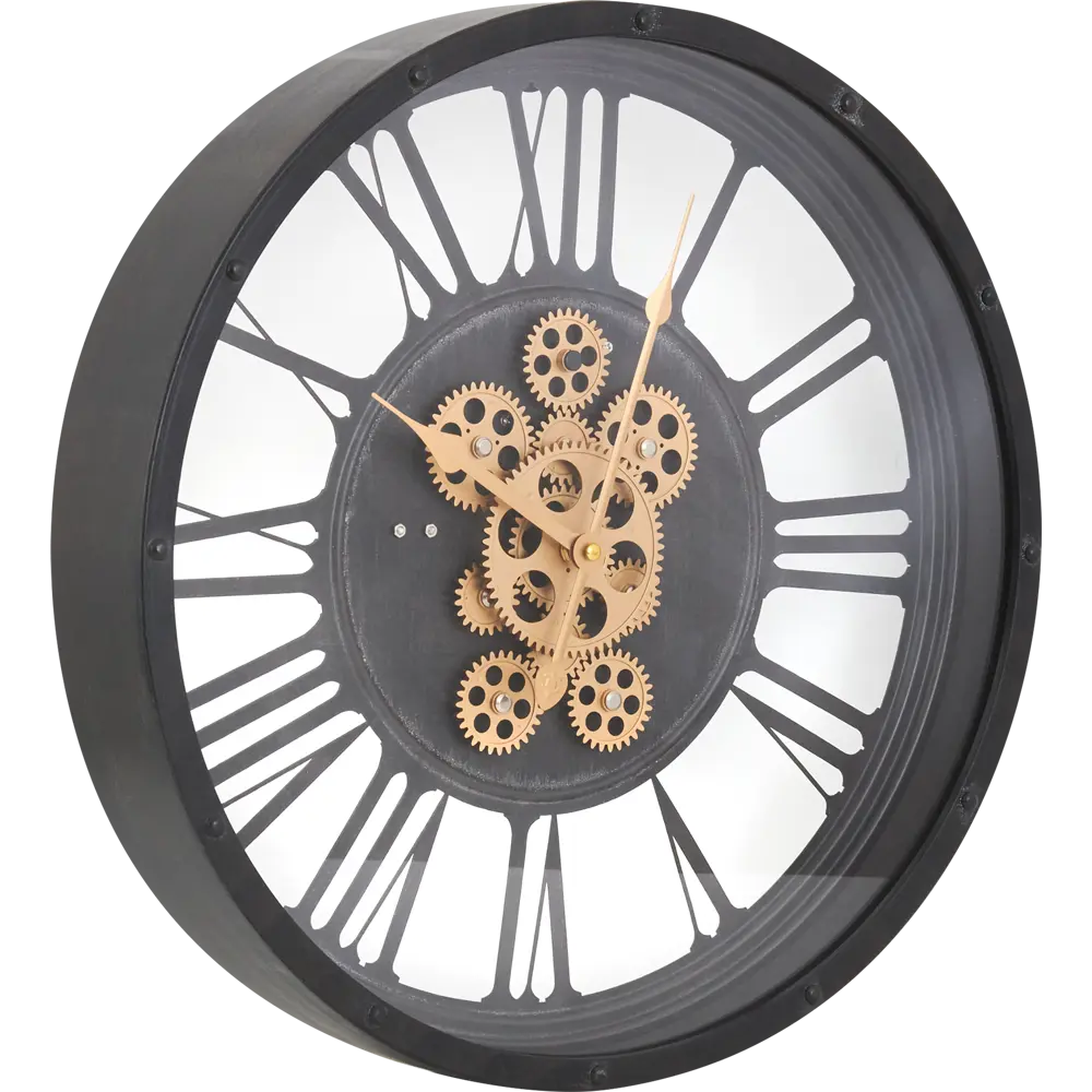 Часы настенные Dream River Шестеренки круглые металл цвет черно-коричневый  ø46  см STLM-2174512 - Вид №3