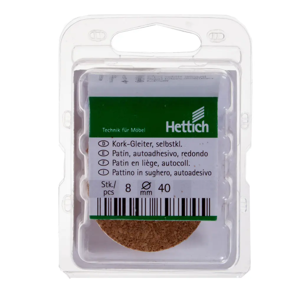 Подпятник пробковый 40х3мм, 8 шт. 14244292 STLM-2026127 Hettich  - Вид №1