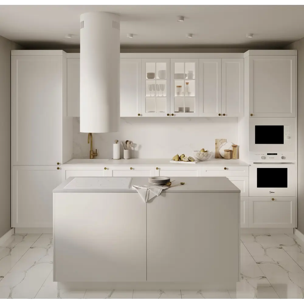 Фасад кухонный DELINIA ID Ньюпорт белый матовый с филенкой 44.7x214.1 см 82010402 STLM-0017292 - Вид №5