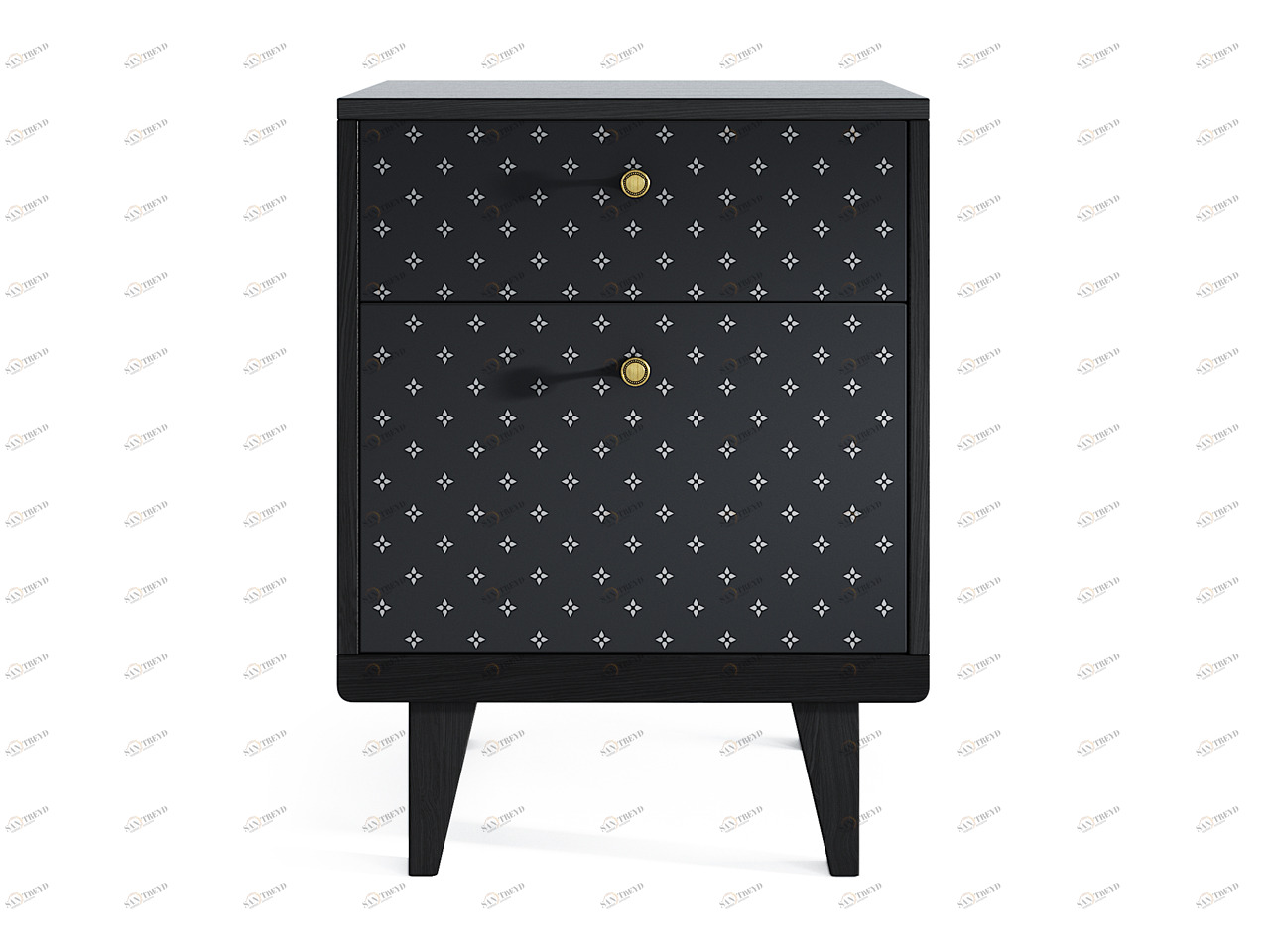 Прикроватная тумбочка дизайнерская с рисунком черная Thimon THE IDEA  210293 Черный 