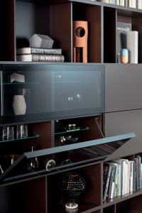 Деревянный секционный книжный шкаф с письменным столом