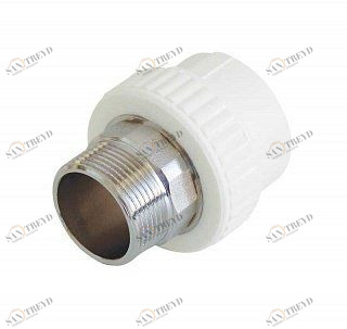 Муфта комбинированная KALDE D75х2 1/2" НР под шестигранник белая 3222NMO752B06