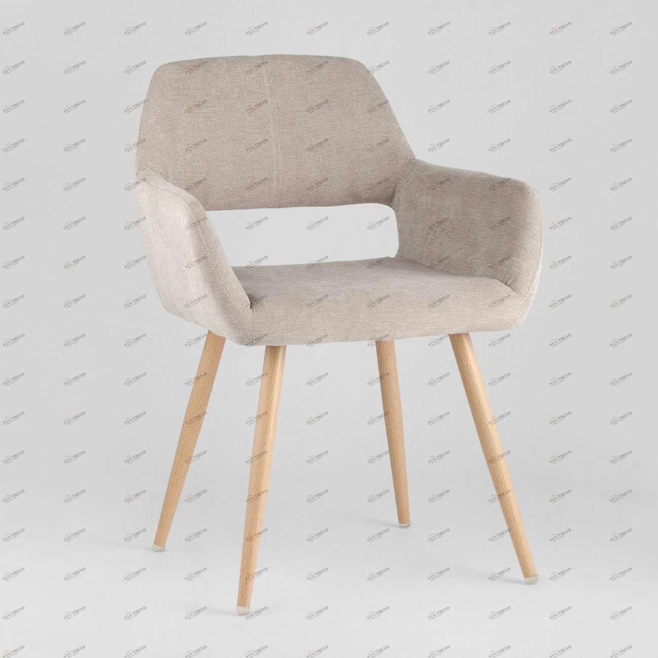 Стул с подлокотниками мягкий бежевый "Кромвель" STOOL GROUP ДИЗАЙНЕРСКИЕ 00-3881956 Бежевый 