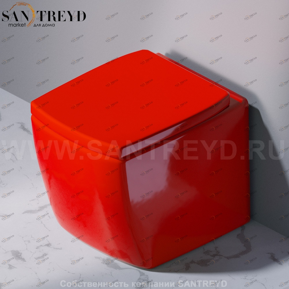 S501.125 Приставной унитаз напольный Красный A. e T. Italia SQUARE Италия AeT ITALIA