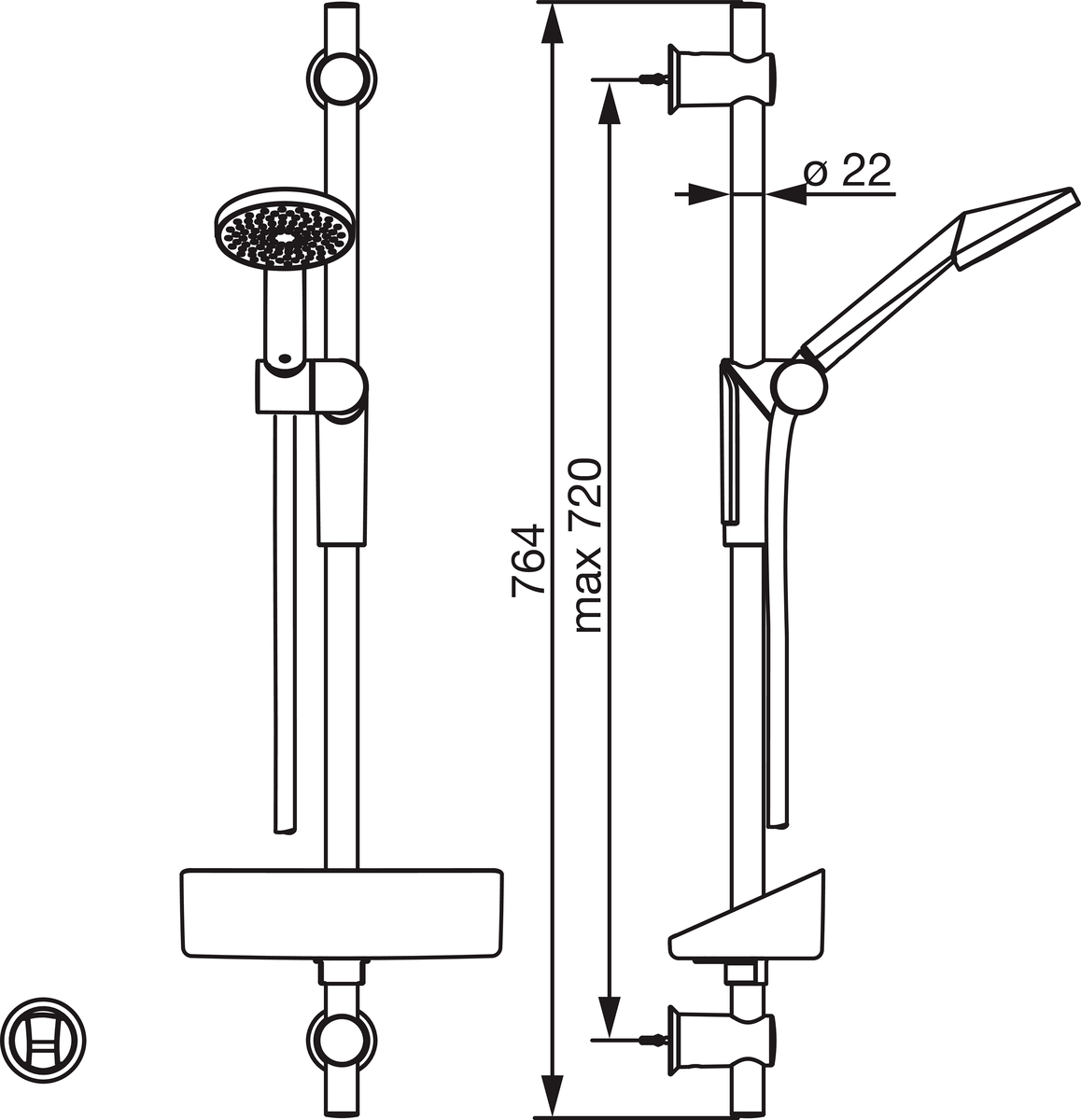 Oras 2796 Душевой комплект 2796 Optima Хром  - Вид №1
