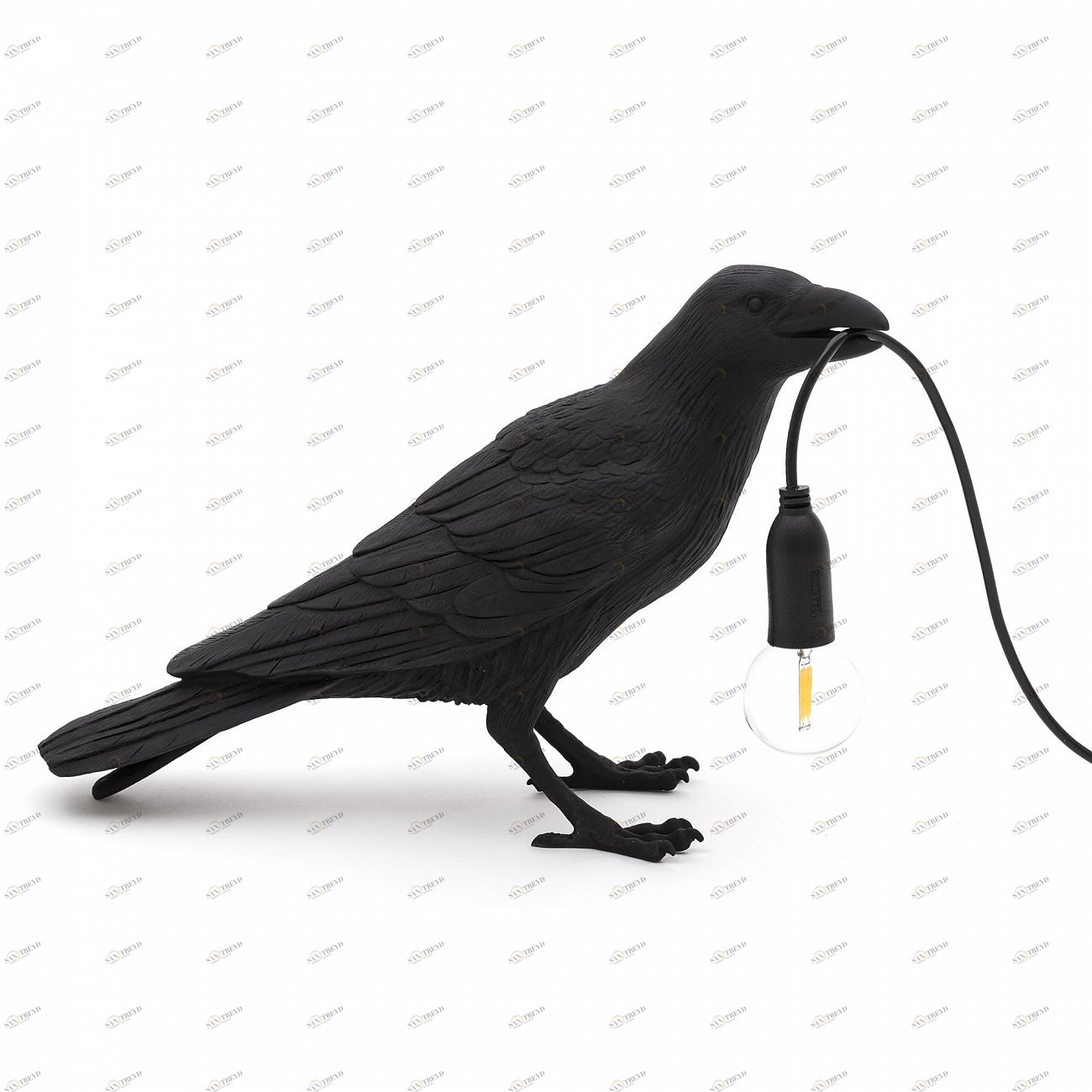 Настольная лампа черная 10,5х33,5 см Bird Black Waiting 14735 SELETTI С ПТИЧКОЙ 00-3882455 Черный 