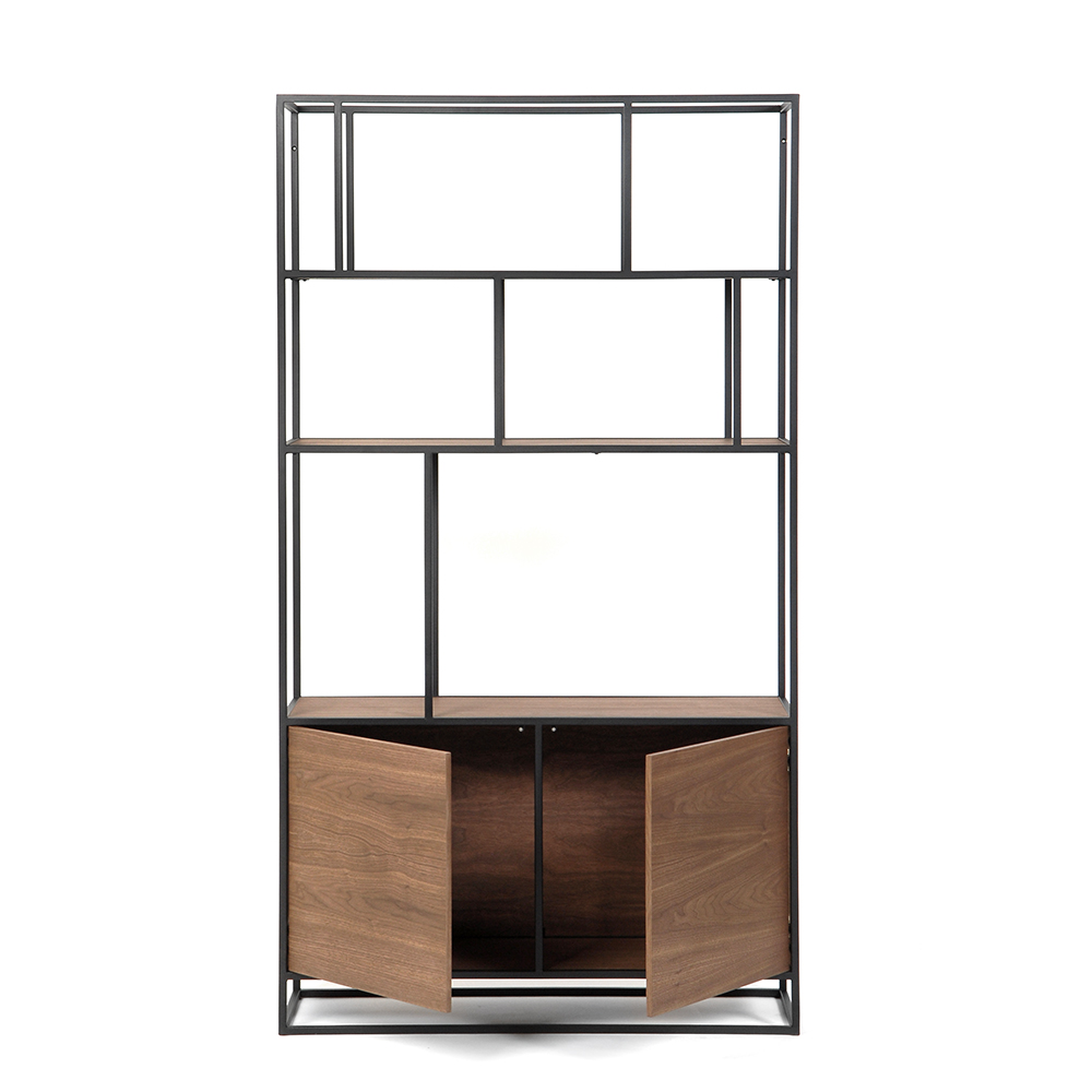 Стеллаж черный, американский орех Makella new black INTELLIGENT DESIGN СТЕЛЛАЖ MAKELLA 260786 Коричневый;черный  - Вид №2