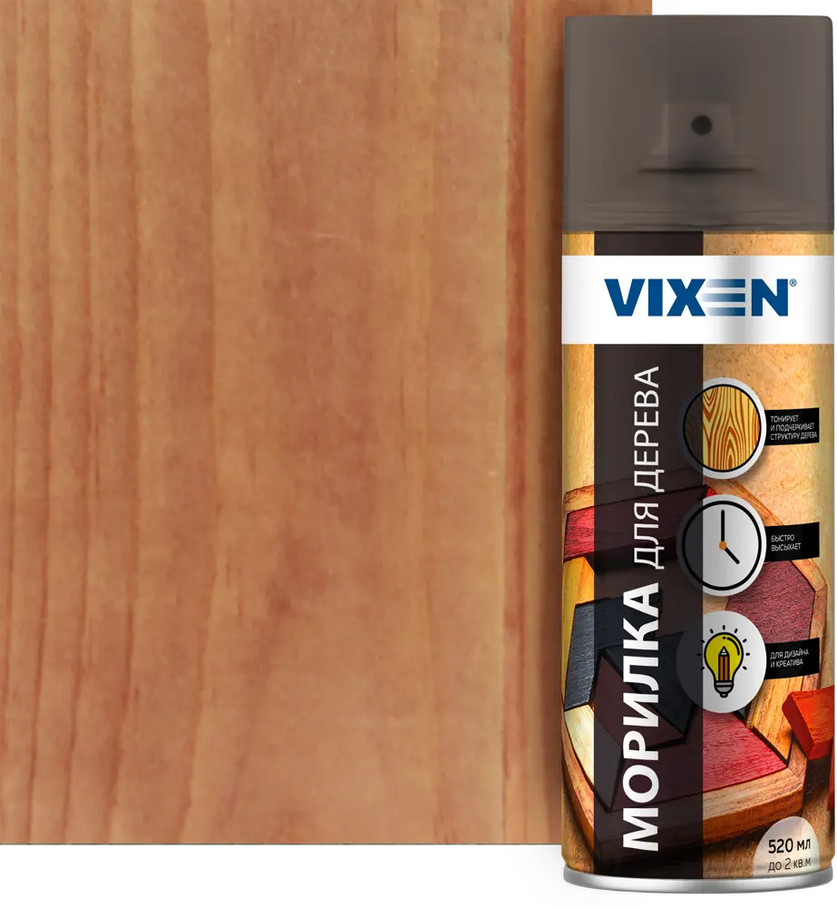 Морилка VIXEN для дерева в аэрозоле 520 мл - благородный орех 82432399
