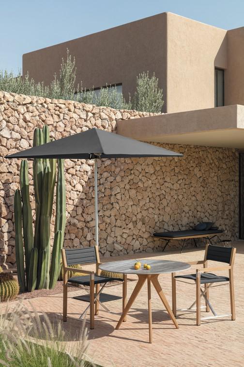 MNST1300 Зонтик teak центральный полюс teak 300x400 черный Manutti Umbrellas  - Вид №3