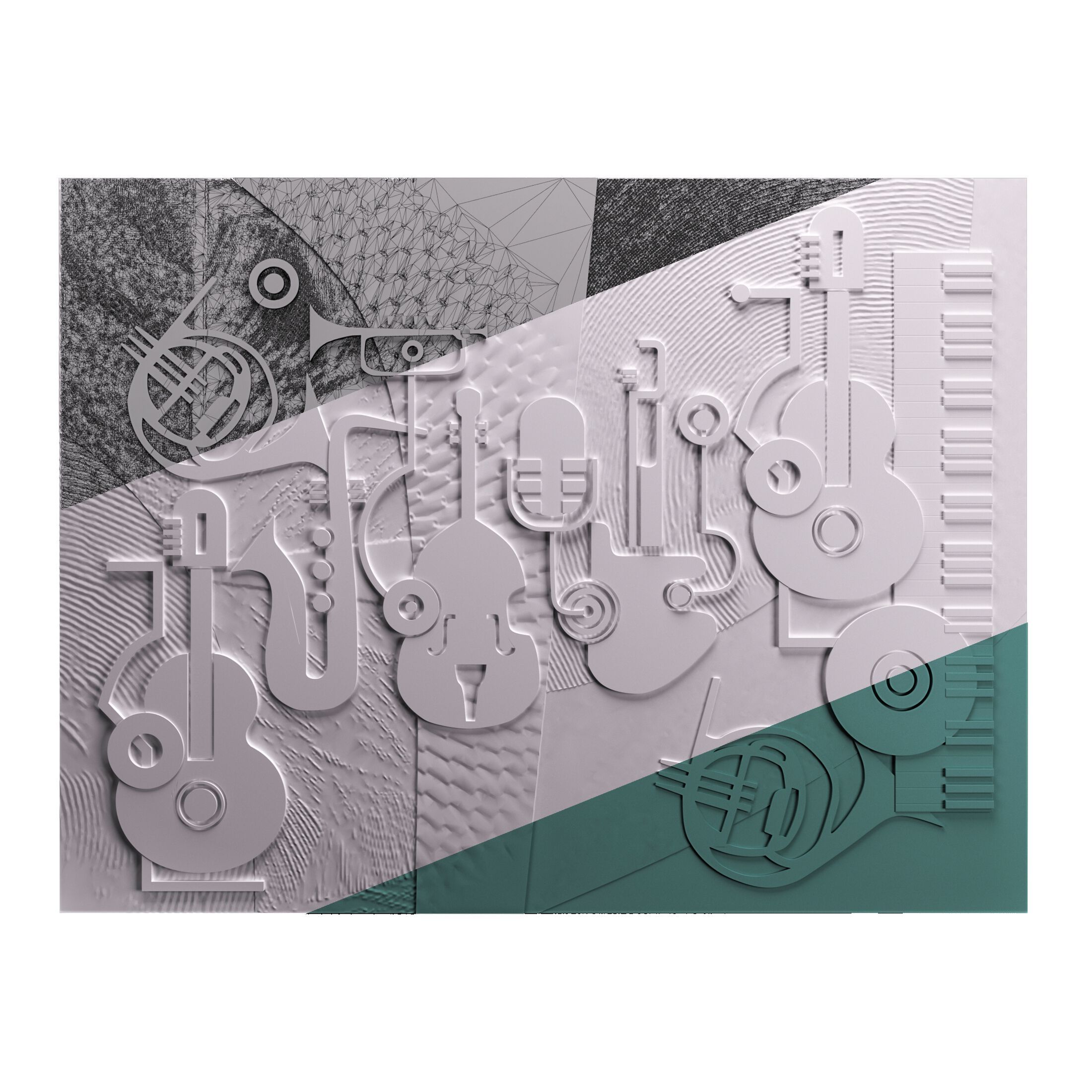 Трехмерная декоративная гипсовая панель WallDeco ORCHESTRA ARCH-00056978 - Вид №1