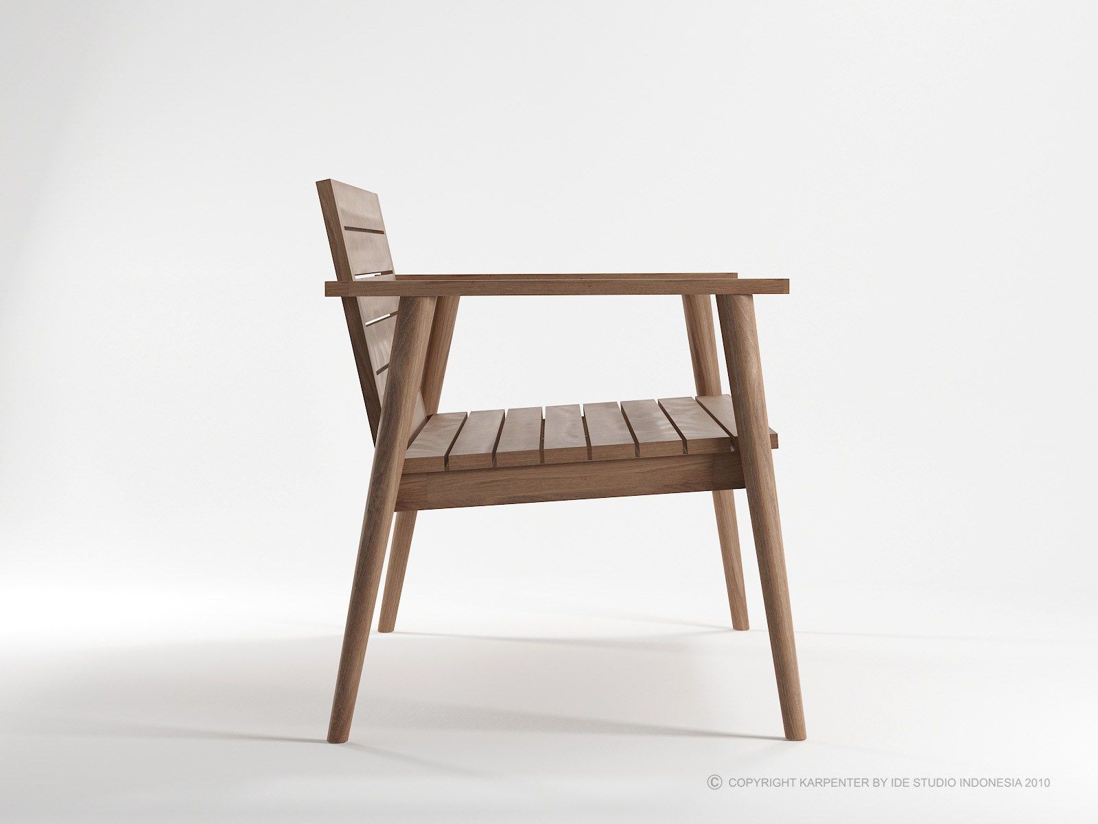 Садовая скамейка из тикового дерева с подлокотниками KARPENTER Vintage Outdoor ARCH-00089422 - Вид №5