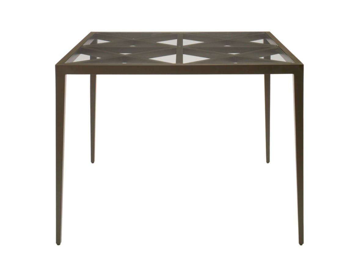 Алюминиевый и стеклянный квадратный обеденный стол JANUS et Cie Azimuth ARCH-00067207