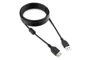 16206475 Кабель , удлинитель, USB2.0 Pro, AM/AF, 3 м, экранированный, черный, CCF-USB2-AMAF-10 Cablexpert