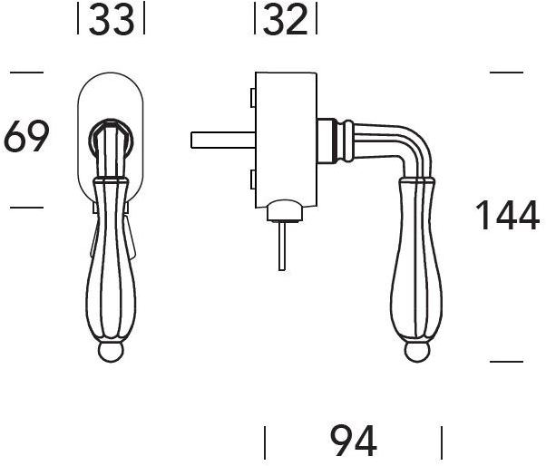 Reguitti Дк оконная ручка с замком Epoca A800dkc6758 - Вид №3