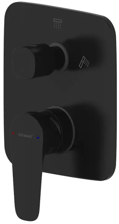 90546161 Смеситель для душа Bravat PB8173218BW-2-ENG встраиваемый цвет черный STLM-1000665