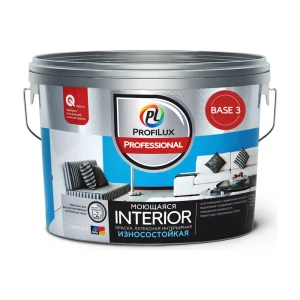 90190625 Краска для стен и потолков для влажных помещений латексная Profilux Professional Interior моющаяся матовая база 3 2.5 кг STLM-0126774